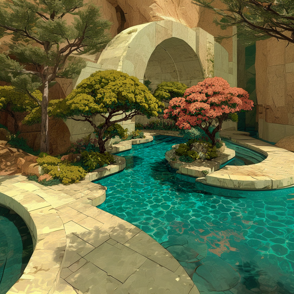 Tranquil garden representing peaceful development experience